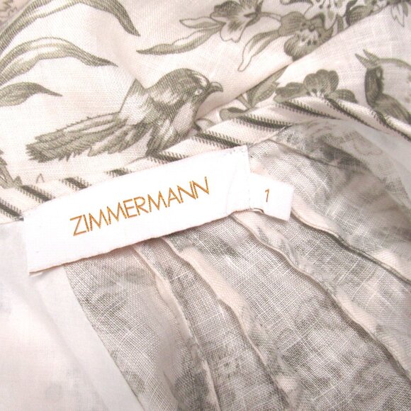 Zimmermann Linen Dress in Bird Toile Print - Picture 7 of 8